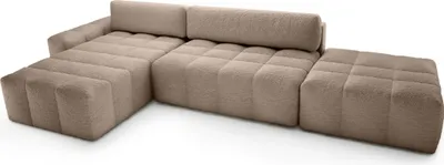 Produktbild von FEDVE Ecksofa Eckcouch Liptitz La L Form Sofa mit Schlaffunktion Bettkästen Couch Sofagarnitur Seite Links Brown (Anthology 04)