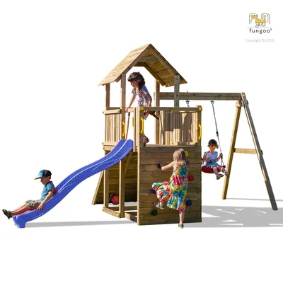 Produktbild von FUNGOO CAROL3 / NADELHOLZ KDI Spielturm Outdoor Garten Rutsche Schaukel klettern