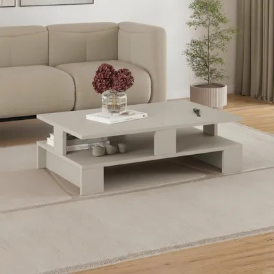 Immagine prodotto di Tavolo da salotto cashmere doppio ripiano Mansu