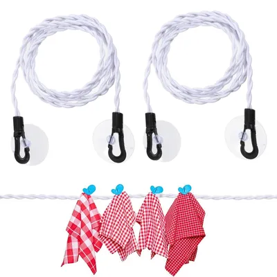 Reiswaslijnen 2er-Set, 1,5–3 m, Nylon, weiß, tragbar
