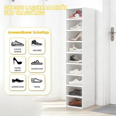 Immagine prodotto di Scarpiera in plastica Portascarpe Porta scarpe 9 scomparti Sistema di scaffalatura Portascarpe 157,5x34,5x25,5cm