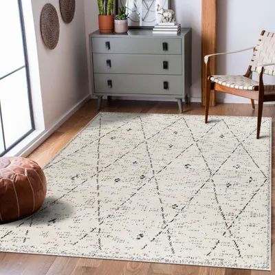 Teppich geometrisch modern 160x213 cm ivoor