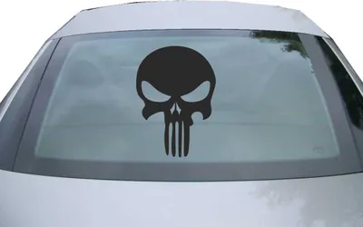 Produktbild von Indigos UG - Aufkleber Heckscheibe & Motorklappe DE6154 - schwarz - 600x428 mm - skull head - Auto Scheiben Fenster Heckklappe Tuning Racing JDM - Die cut
