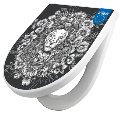 Produktbild von WC Sitz mit Absenkautomatik D Form Motiv Löwenblütenpracht [TDW3 13470]