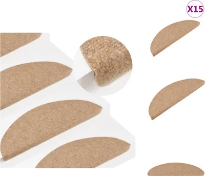 Obrázek produktu pro vidaXL Samolepicí podložky na schůdky 15 ks 56x17x3 cm Béžová - Podložky na schůdky