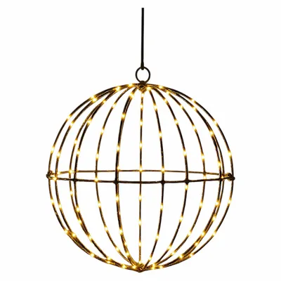 Produktbild von Cepewa LED Kugel außen schwarz 140 LEDs 30cm warmweiß Timer Batterie