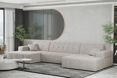 Produktbild von Wohnlandschaft Sofa U-Form NANCY in Stoff Neve Beige
