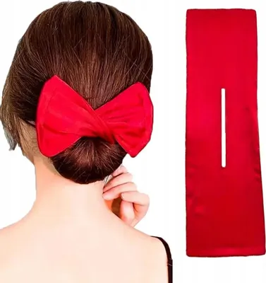 Produktbild von Haarband - Twister - Für einen Dutt - Hirigami für Haare - Haarband zum Backen - Haarspange - Rot - 35 cm
