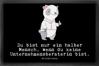 Produktbild von Mr. & Mrs. Panda Schmutzmatte Unternehmensberaterin Herz 50 x 75 cm - Schwarz - Geschenk, fußmatte, Schmutzfangmatte, Schuhabstreifer, Eingangsmatte, Fussmatte