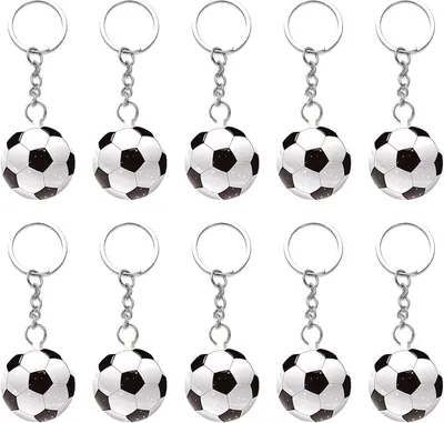 Produktbild von Fußball Schlüsselanhänger 10 Stücke, Mini Fußball Anhänger, für Kindergeburtstag