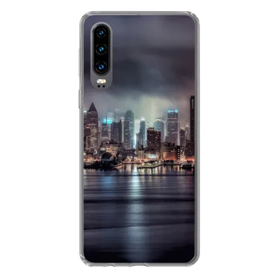 Produktbild von MuchoWow® Handyhülle Schutzhülle Hülle für Huawei P30 New York - Amerika - Skyline Silikon Softcase Handy Hülle - Kartenbesitzer