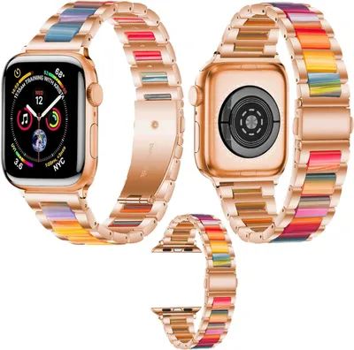 Obrázok produktu pre Pre Apple Watch Series 9 8 7 41 / 6 SE 5 4 40 / 3 2 1 38 mm kovový / živicový náramok Smart Watch New