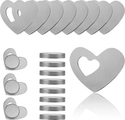 Produktbild von Famanu Tischdeckenbeschwerer Magnet, 8 schwere magnetische Tischdeckenbeschwerer aus Edelstahl, Tischdeckenclip (Herz)