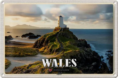 Produktbild von Blechschild Reise 30x20cm Wales United Kingdom Anglesey Insel Meer