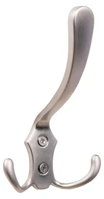 Produktbild von Kleiderhaken aus Metall für die Wand, silberfarben, satiniert