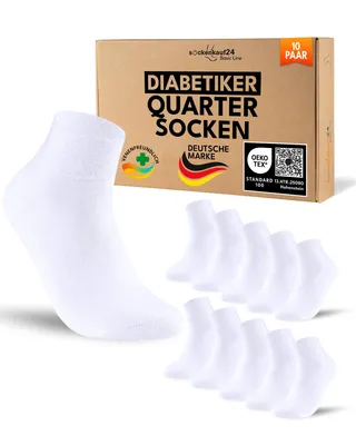 Produktbild von Diabetikersocken Herren Damen kurz ohne Einschneiden - 70218T Weiß 43-46 10 Paar