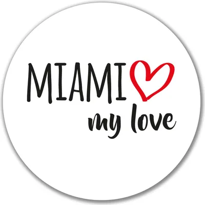 Produktbild von Huuraa Aufkleber Miami my love 10cm rund Sticker Geschenkidee