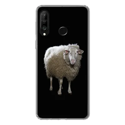 Produktbild von MuchoWow® Handyhülle Schutzhülle Hülle für Huawei P30 Lite Schafe - Nutztiere - Schwarz Silikon Softcase Handy Hülle - Handyhülle