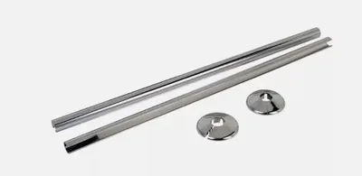 Obrázok produktu pre Univerzálne krytky na rúrky pre držiaky na uteráky – 500 mm, chrómové – sada 2 kusov