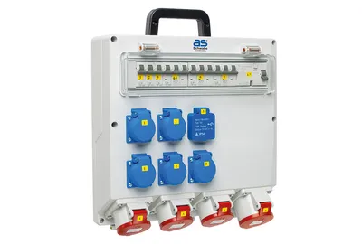 Produktbild von as-Schwabe FIXO Wandverteiler Festanschluss auf 5xSchuko 4xCEE 400V 16A 32A IP44