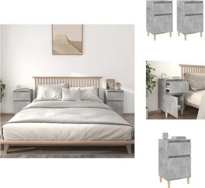 Obrázok produktu pre vidaXL Nočné stolíky 2 ks. Betónová sivá 40x35x70 cm - Nočné stolíky