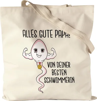 Produktbild von Alles Gute Papa Von Bester Schwimmerin Beutel Mit Füllung Vatertagsgeschenk Lustiges Motiv Tochter Geschenkidee Jutebeutel Stoffbeutel Canvas
