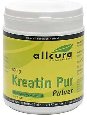 Produktbild von allcura Kreatin pur Pulver, 500 g Pulver