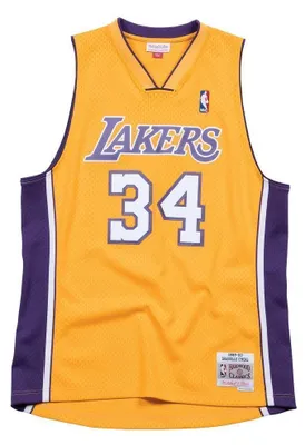 Obrázek produktu pro Basketbalový dres Mitchell & Ness Los Angeles Lakers #34 Shaquille O'Neal yellow Swingman Jersey (SMJYGS18179) - L