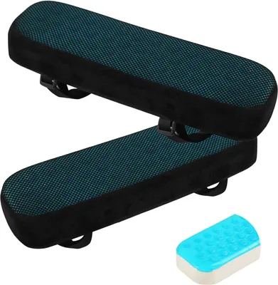 Produktbild von Armlehnen Polster, 2 Stück Armlehnen Pads fur Burostuhl und Spielstuhl, Memory Schaum Schreibtischstuhl Ergonomisch für Ellbogen und Unterarm