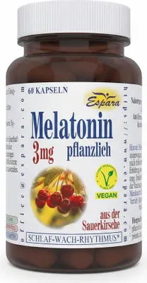 Produktbild von Espara Melatonin Kapseln 3mg pflanzlich 60 Stueck
