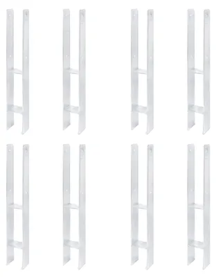 Zdjęcie produktu dla Alberts 8 x wsporniki słupków H, 71x600 mm, grubość materiału 5 mm, głębokość 60 mm, ocynkowane ogniowo