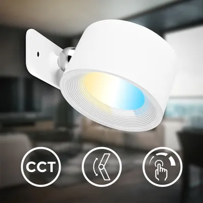 Produktbild von LED Akku-Wandlampe dimmbar - 2W, 150lm, kabellos, CCT, weiß