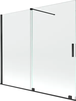 Zdjęcie produktu dla Mexen Velar parawan nawannowy 2-skrzydłowy rozsuwany 180 x 150 cm, transparent, czarny - 896-180-000-01-70