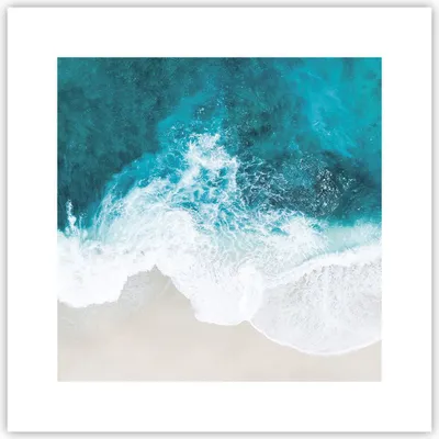 Produktbild von Poster - Poster ohne Rahmen - Luftaufnahmen Strand Welle - 30x30 cm - Wand Bild - Wanddeko - Wandbilder - Kunstposter - Wandposter - Bilder - Kunstdruck - Wanddekoration - Wandbild - P2XAC30x30-4686