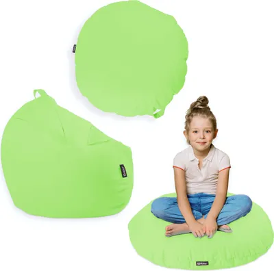 Produktbild von Sitzsack mit füllung 2 in 1 Sitzkissen Bean Bag Outdoor Indoor Wasserfest | Neongrün 100cm