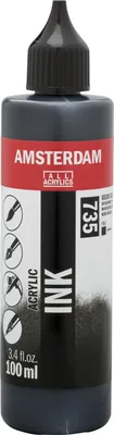 Zdjęcie produktu dla Amsterdam Tusz akrylowy butelka 100 ml czarny tlenkowy 735