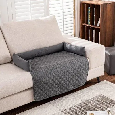 Image de Coussin d'intérieur pour grands chiens | Imperméable | Antidérapant | Résistant aux taches | Lit pour chien | Gris foncé 75 × 120 cm