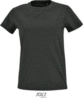 Produktbild von SOLs 02080 | Damen Round Neck Fitted T-Shirt Imperial - Farbe: Charcoal Melange - Größe: XXL