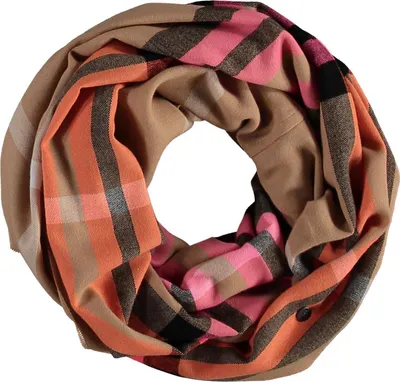 Produktbild von FRAAS Schal Acrylic Snood- The FRAAS Plaid Camel rosa mehrfarbig
