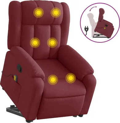Produktbild von Massagesessel mit Aufstehhilfe Weinrot Stoff