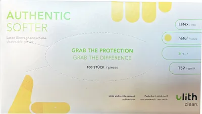 Produktbild von Ulith Latex Handschuhe - Authentic Softer - 100er Box, puderfrei