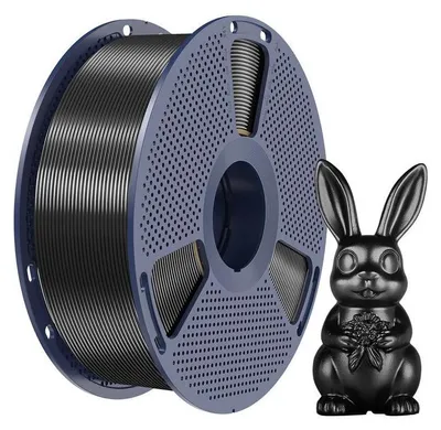 Zdjęcie produktu dla Filament Sunlu PLA+ Silk, 1,75 mm, 1 kg – kolor: czarny