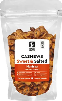 Produktbild von Cashews Harissa, süß & salzig, herzhafter Knabberspaß, 100g