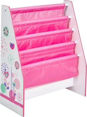 Immagine prodotto di Libreria per bambini Fiori e farfalle in legno rosa - 230 x 510 x 600 cm