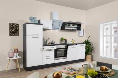 Produktbild von Küche Küchenzeile Küchenblock Eiche Weiß Amanda 280 cm Respekta Premium