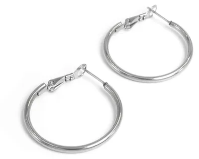 Produktbild von Vintageparts Creolen aus 304 Edelstahl platinfarben 30mm, 2 Stück