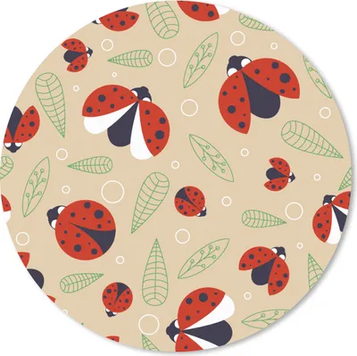 Produktbild von MuchoWow® Mauspad Mousepad Marienkäfer - Blätter - Design 30x30 cm - Mousepads - Maus Mat - Pad - Mausunterlage - Tischunterlage - Schreibtischmatten