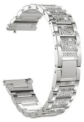 Produktbild von Uhrenarmband - 18 mm - Edelstahl - Diamantmuster - Metallschließe - Für Amazfit Active 2/Bip 6 - Silber
