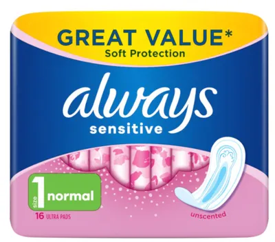 Produktbild von Always Normal Pads Sensitive 16er-Pack Binden