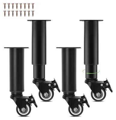 Produktbild von Set von 4 Höhenverstellbaren Möbelbeinen mit Rollen und Bremse